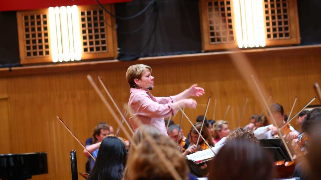 Marin Alsop dirigiert das RSO Wien, Probe